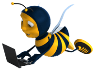 bee on computer